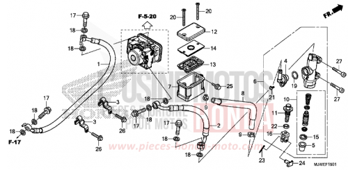 REAR BRAKE MASTER CYLINDER (CBR500RA) CBR500RAJ de 2018
